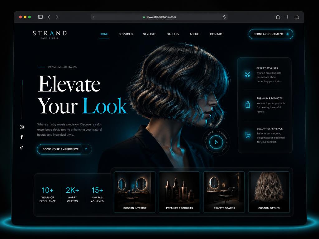 Podgląd strony internetowej: Strand Hair Studio